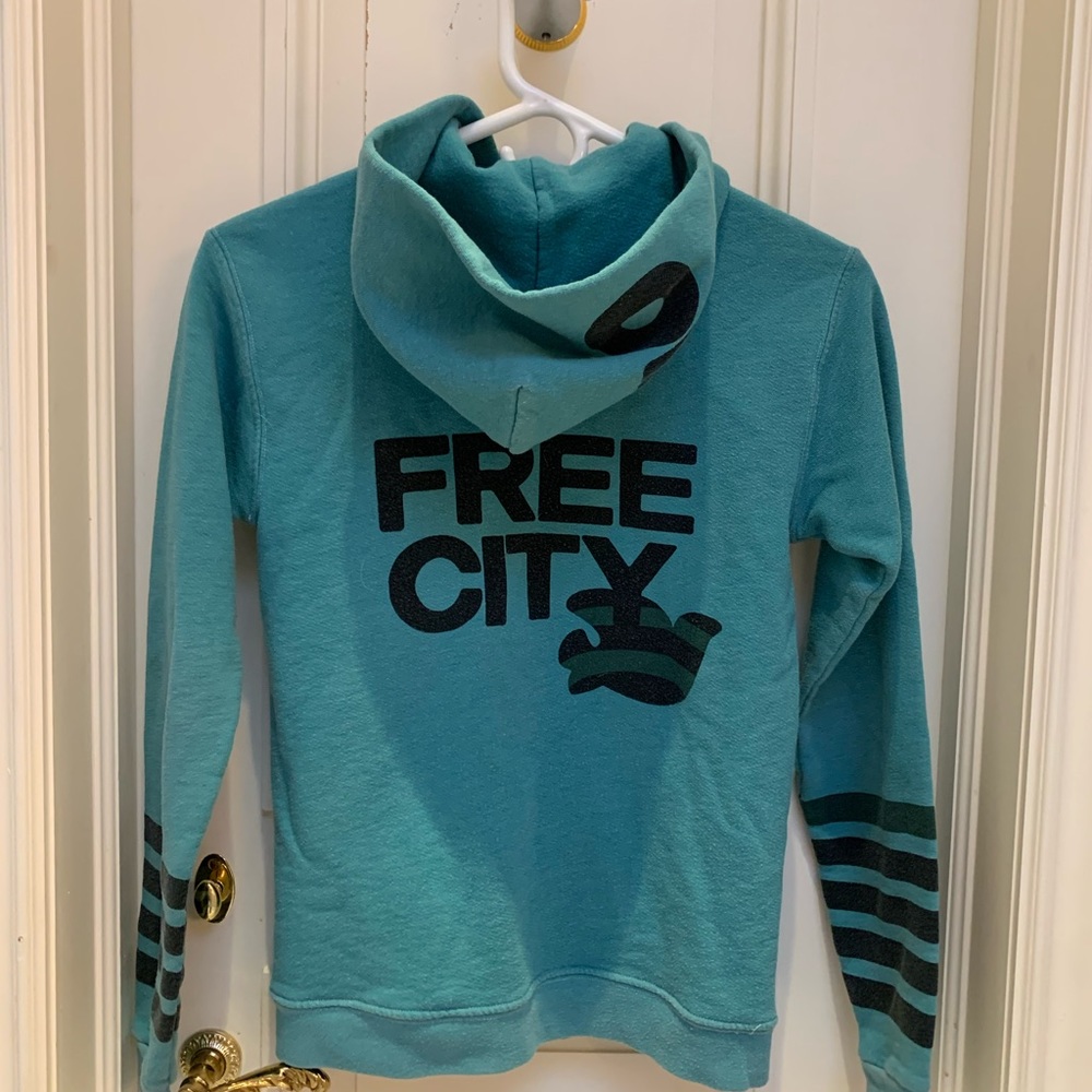 Free City Blue Zip Up Hoodie